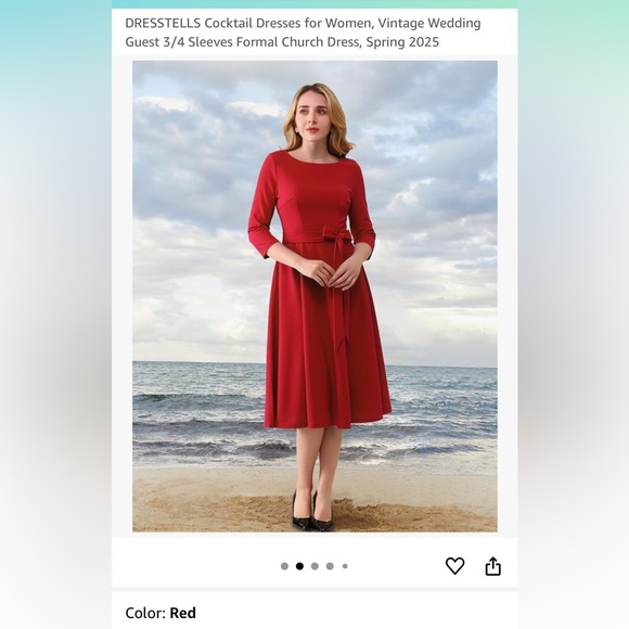 Red Cocktail Dress for Women - Picture 8 of 9